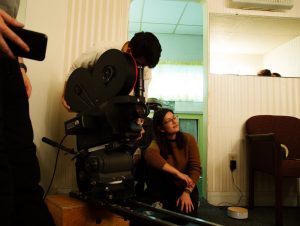 Haya Waseem on set