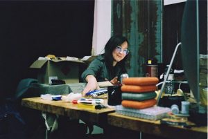 Julie Baldassi working on "My Dead Dad’s Porno Tapes"