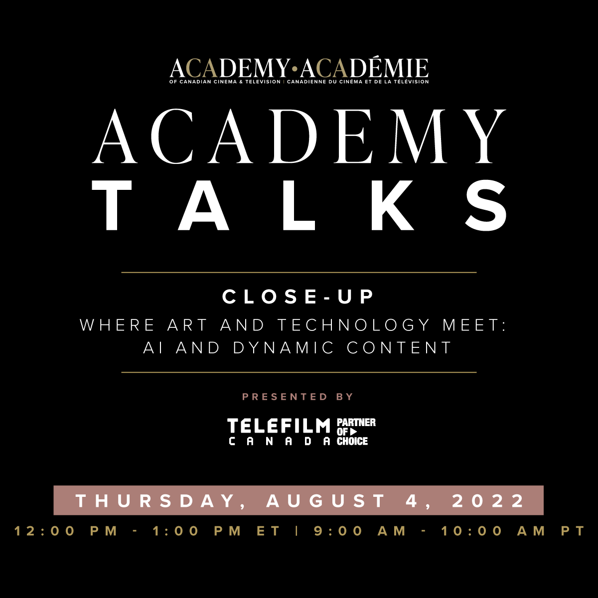 Academy Talks: Close-Up | Where Art and Technology Meet: AI and Dynamic Content