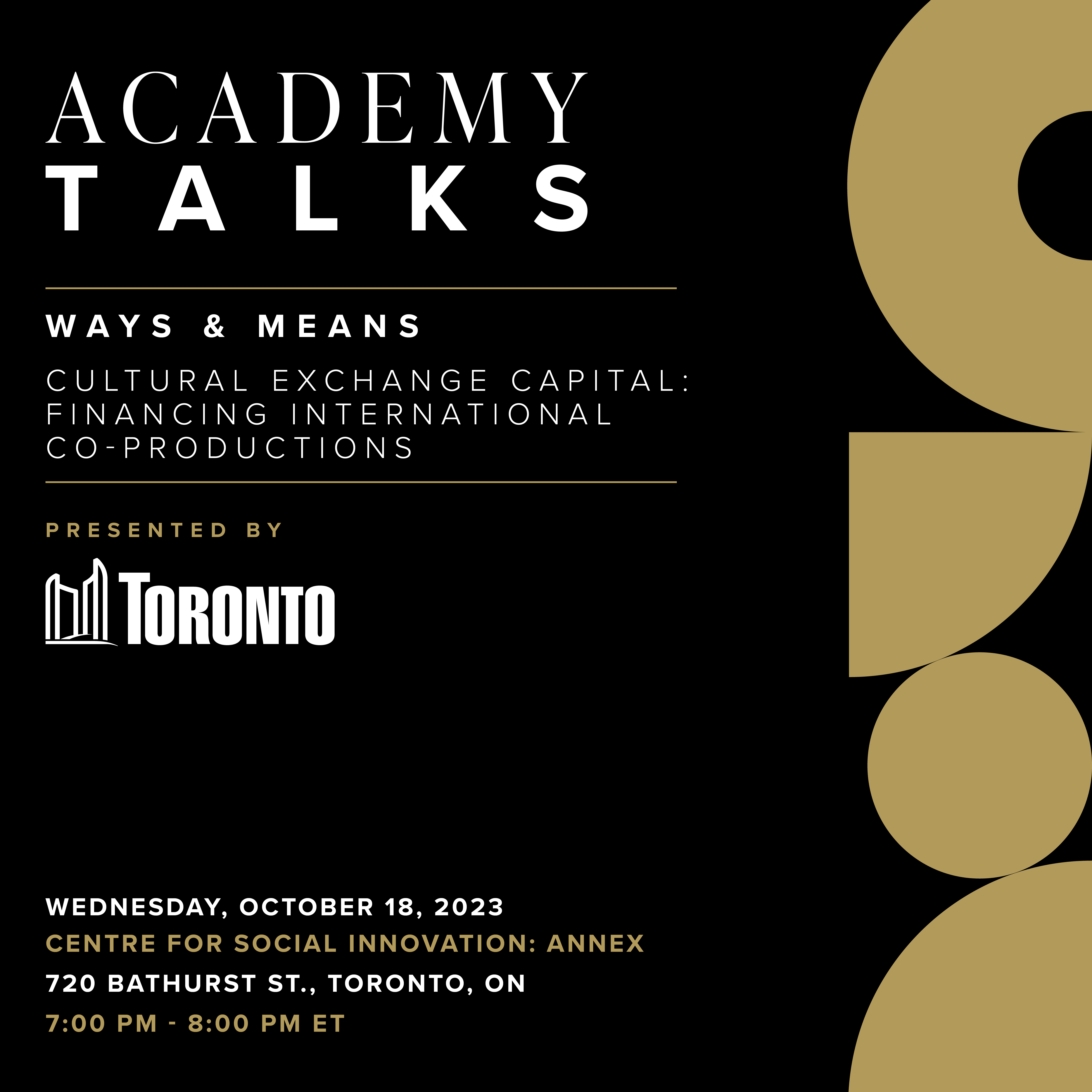 Academy Talks: Ways & Means | Cultural Exchange Capital: Financing International Co-Productions